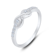 Infinite with Pave CZ Silver Ring NSR-2890